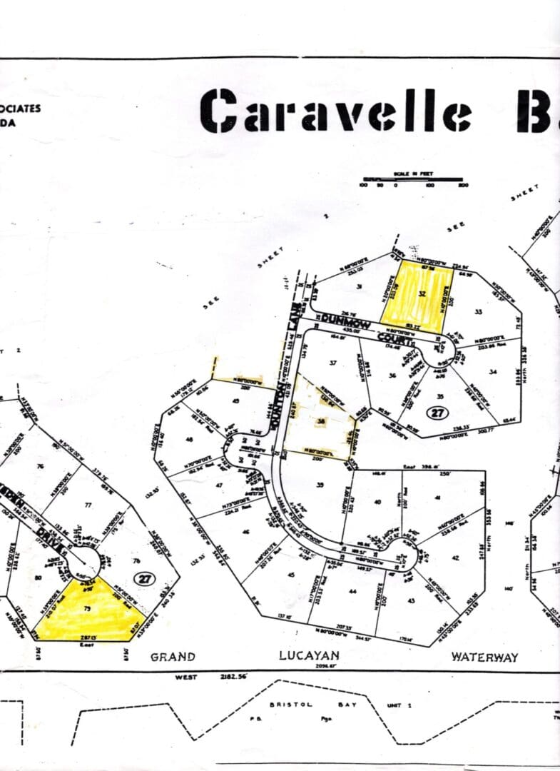 Caravelle Bay Block 27 lots 32 & 79 (Multifamily — high-rise) 
Lot 32 — comprising 35,117 sq. ft. — 158 on the waterfront Asking price - $153,600.00 Lot 79 — comprising 44,715 sq. ft. — 402 on the waterfront Asking price $211,056.00 